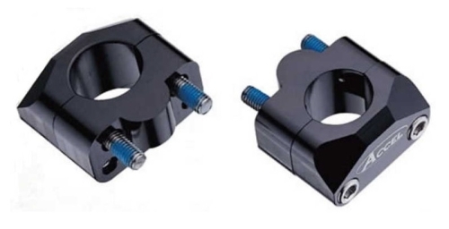 ADAPTER ZA POVIŠENJE UPRAVLJAČA / VOLANA PROMJERA DOLJE 22 MM / GORE 28,6 MM, POVIŠENJE 20 MM, BOJA CRNA <br> (ACCEL: BM01BK2228)
