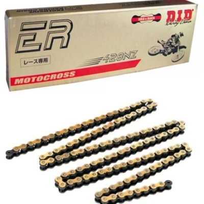 LANAC DID 428 NZ G&B / ZLATNI BEZ O-RINGA / OTVORENI SA SPOJNICOM / 134 LINKOVA <BR>* ZA MOTOCROSS DO 100 CCM