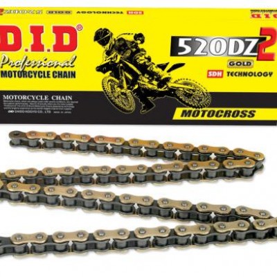 LANAC DID 520 DZ2 G&B / BEZ O-RINGA / ZLATNI / OTVOREN SA SPOJNICOM / 110 LINKOVA <BR>* ZA MOTOCROSS DO 450 CCM