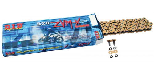 LANAC DID 520 ZVMX / X-RING ZLATNI / OTVOREN SA SPOJNICOM / 108 LINKOVA <BR>* ZA MOTOCIKLE DO 1200 CCM