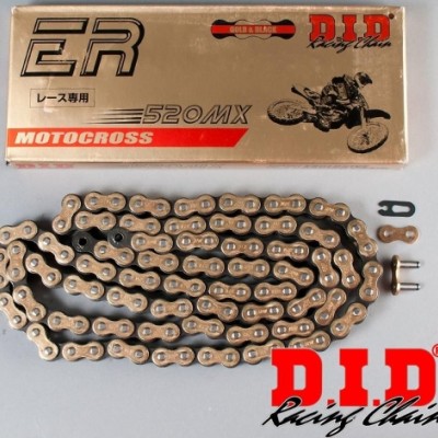 LANAC DID 520 MX / BEZ O-RINGA ZLATNI / OTVOREN SA SPOJNICOM / 114 LINKOVA <BR>* ZA ULTRA CROSS DO 500 CCM