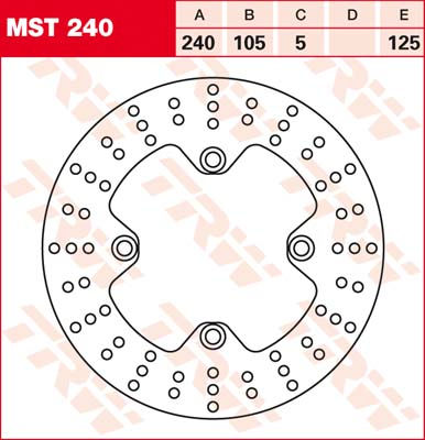 DISK KOČIONI PREDNJI / ZADNJI HONDA 125 - 900 CCM (TRW MST240)