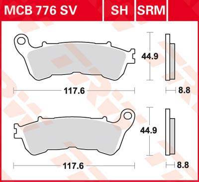DISK PLOČICE ORGANIC HONDA, HARLEY DAVIDSON <br> TRW: MCB776