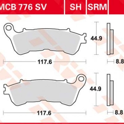 DISK PLOČICE ORGANIC HONDA, HARLEY DAVIDSON <br> TRW: MCB776