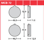 DISK PLOČICA MOTOC. TRWMCB72