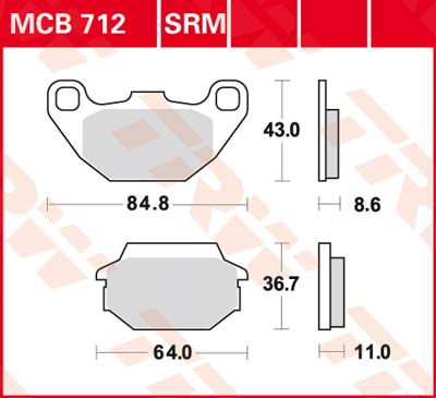 DISK PLOČICE PAR ORGANIC TRW MCB712