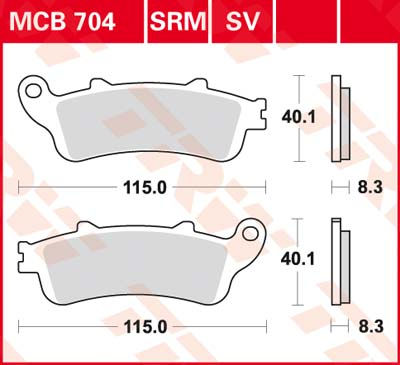 DISK PLOČICE ORGANIC HONDA NT650V / 02-05, VFR800 / 98-05, XL1000V / 99-03, STX1300 / 02-08, GL1800 / 01-16, VTX1800 / 01-08, KAWASAKI NINJA/VULCAN 650 /17-