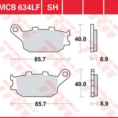 DISK PLOČICE KOČIONE ZADNJE ORGANIC HONDA, KAWASAKI, SUZUKI, YAMAHA <br> TRW: MCB634