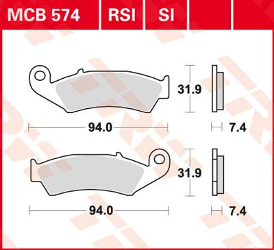 DISK PLOČICE ORGANIC HONDA XLR 125R 98-99, NX 250 88-95, XR 250R 88-95, XR 600R 88-99 (MCB574)