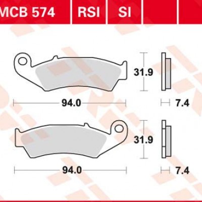 DISK PLOČICE ORGANIC HONDA XLR 125R 98-99, NX 250 88-95, XR 250R 88-95, XR 600R 88-99 (MCB574)