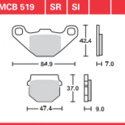 DISK PLOČICA MOTOC. TRWMCB519SI