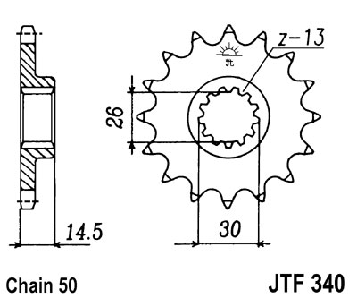 LANČANIK PREDNJI JT 18Z