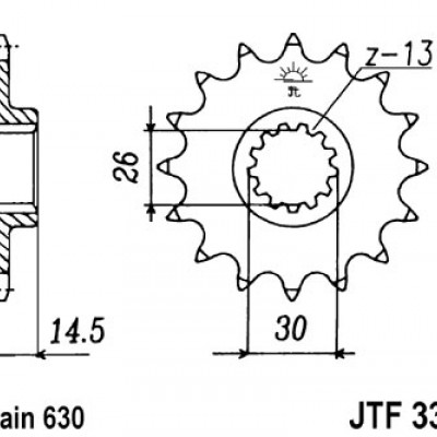 LANČANIK PREDNJI JT 15Z