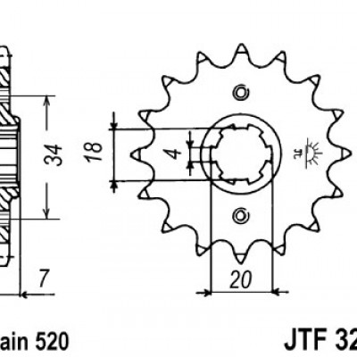 LANČANIK PREDNJI HONDA MTX125R (87-90) 13 ZUBA (JTF329.13)