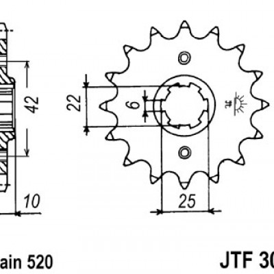 LANČANIK PREDNJI JT 15Z