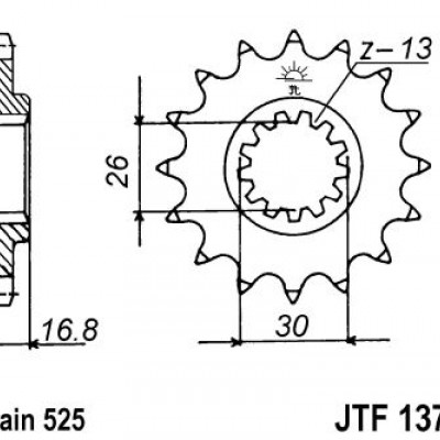 LANČANIK PREDNJI GUMIRANI HONDA CBR 600F, CBR 900 RR, CBR 650F (JTF1370RB.15 / SUN411.15)