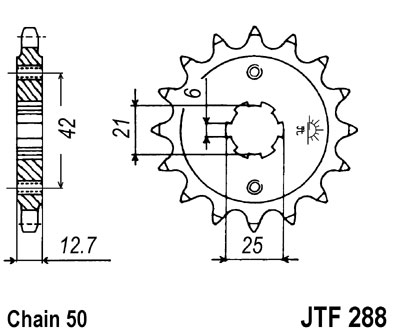 LANČANIK PREDNJI JT SPROCKETS JTF288 / 17 ZUBA