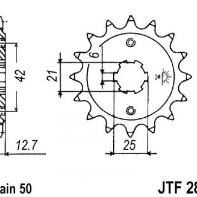 LANČANIK PREDNJI JT SPROCKETS JTF288 / 17 ZUBA