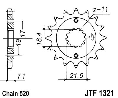 LANČANIK PREDNJI JT SPROCKETS JTF1321 / 13 ZUBA