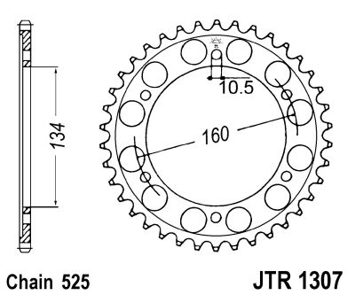 LANČANIK ZADNJI JT SPROCKETS JTR1307 / 41 ZUB