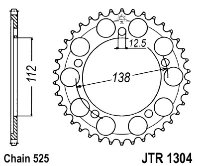 LANČANIK ZADNJI JT SPROCKETS JTR1304 / 42 ZUBA