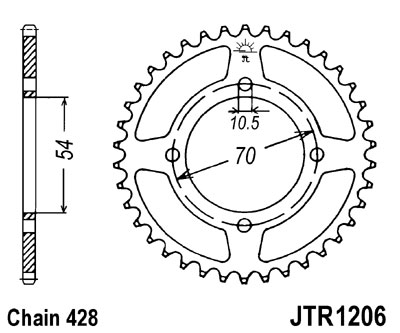 LANČANIK ZADNJI JT SPROCKETS JTR1206 / 42 ZUBA