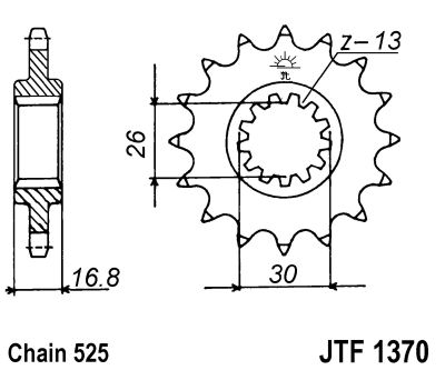 LANČANIK PREDNJI HONDA CBR 600F / 1999-2014, CBR 600RR / 2003-2016, XL 1000V, CRF 1000L, CBR 1000 RR (JTF1370.16)