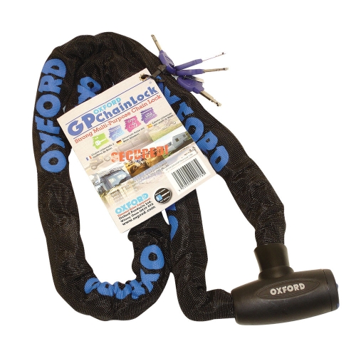 LANAC ZA ZAKLJUČAVANJE MOTOCIKLA, SKUTERA OXFORD GP CHAIN, DUŽINA: 1,5 METAR / DEBLJINA KARIKE: 8 MM <br> (OF178) LK105