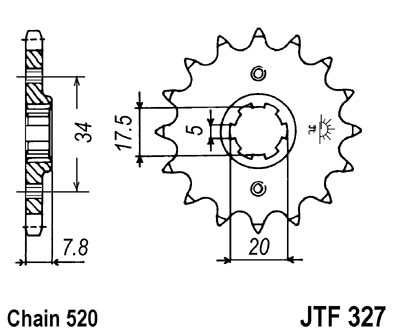 LANČANIK PREDNJI JT SPROCKETS JTF327 / 12 ZUBA