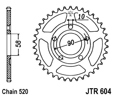 LANČANIK ZADNJI HONDA CRM125R / 38 ZUBA (JTR604.38)