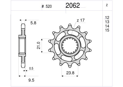 LANČANIK PREDNJI DID 2062 13Z