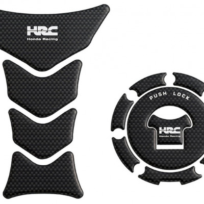 TANK PROTEKTOR / ŠTITNIK REZERVOARA I POKLOPCA / ČEPA SET, CARBON LOOK, HONDA HRC LOGO (08P61-MEE-800)