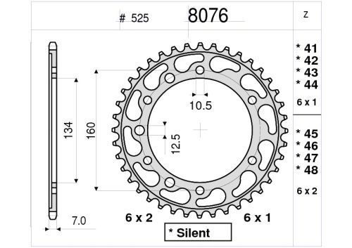 LANČANIK ZAD. DID 8076 45Z CBR600F 01-06