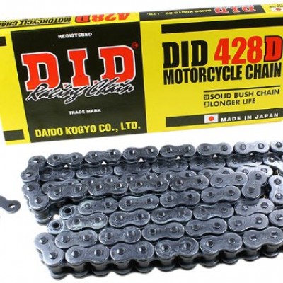 LANAC DID 428 D / BEZ O-RINGA / OTVORENI SA SPOJNICOM / 124 LINKOVA <BR>* ZA MOTOCIKLE 125 CCM