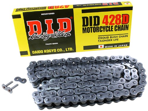 LANAC DID 428 D / BEZ O-RINGA / OTVORENI SA SPOJNICOM / 130 LINKOVA <BR>* ZA MOTOCIKLE 125 CCM