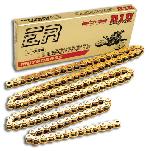 LANAC DID 520 ERT2 / BEZ O-RINGA / ZLATNI / OTVOREN SA SPOJNICOM / 120 LINKOVA <BR>* ZA MOTOCROSS DO 450 CCM