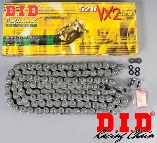 LANAC DID 520 VX2 / X-RING / OTVOREN SA SPOJNICOM / 120 LINKOVA <BR>* ZA MOTOCIKLE DO 750 CCM