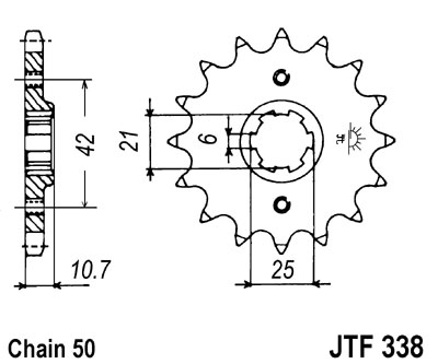 LANČANIK PREDNJI JT SPROCKETS JTF338 <br>* 17 ZUBACA