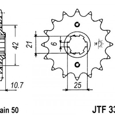 LANČANIK PREDNJI JT SPROCKETS JTF338 <br>* 17 ZUBACA