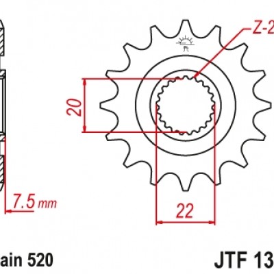 LANČANIK PREDNJI JT SPROCKETS JTF1323 <br>* 14 ZUBACA