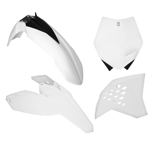 SET / KOMPLET PLASTIKA KTM / SXF 125-505 (07-10), EXC 125-530 (08-11) BIJELA  BOJA <BR>*RTECH