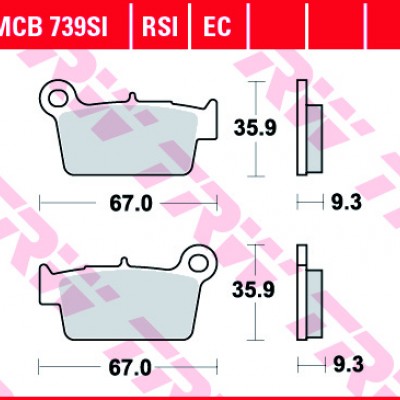 DISK PLOČICE ZADNJE TRW MCB739SI