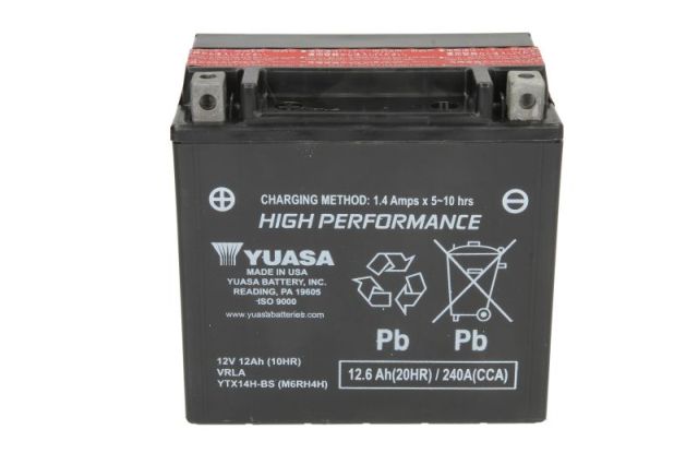 AKUMULATOR / BATERIJA YUASA YTX14H-BS 12V 12,6AH / 240A L+ (150x87x145 MM)