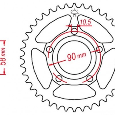 LANČANIK ZADNJI JT SPROCKETS JTR604 / 45 ZUBA (PBR/28145C45)