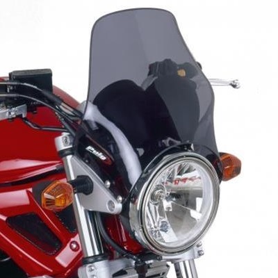 VJETROBRAN / VIZIR ZA NAKED MOTOCIKLE UNIVERZALNI ZATAMNJEN (DARK SMOKE) VISINA: 345 MM, ŠIRINA: 320 MM (PUIG: 0869F)