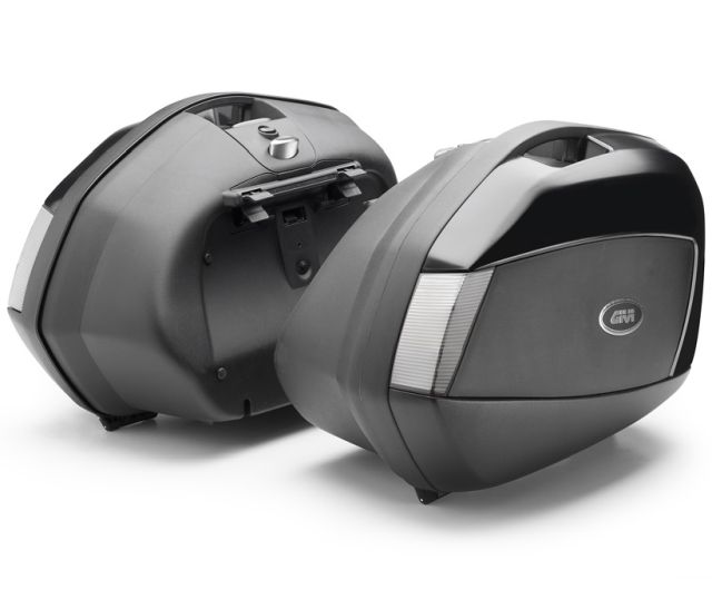 KOFERI BOČNI PAR 2x35 LIT, MAT CRNI S PROZIRNIM (BIJELIM) KATADIOPTERIMA, MONOKEY TECH <br> (GIVI: V35NT)