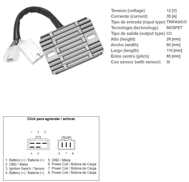 REGULATOR NAPONA / REGLER HONDA CBR 1100 XX / 1999-2000 <br> (31600-MAT-E01) DZE SH579C-12