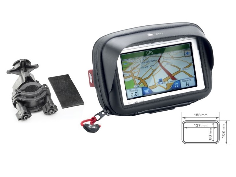 TORBICA S NOSAČEM SET ZA GPS / SMARTPHONE VANJSKE DIMENZIJE: 158x102 MM, UNUTARNJE DIMENZIJE: 137x86 MM <br> GIVI: S954B