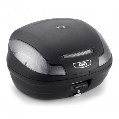 KOFER (TOP CASE) GIVI MONOLOCK E470NT SIMPLY III TECH 47 LIT <BR> MAT CRNI / PROZIRNI KATADIOPTERI