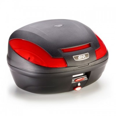 KOFER (TOP CASE) GIVI MONOLOCK E4700N SIMPLY III 47 LIT <BR> MAT CRNI / CRVENI KATADIOPTERI
